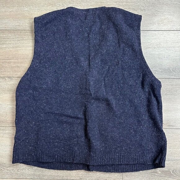 Eddie Bauer Vest Size XL Wool Button Down Sweater Blue - Picture 2 of 5